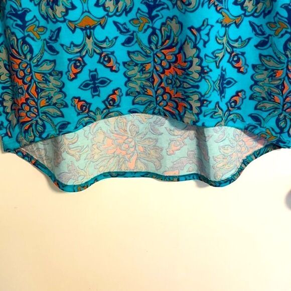 LuLaRoe NWOT aqua and orange print Irma tunic size XXS - Picture 6 of 9